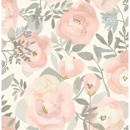 Doba-Bnt Rose Peachy Keen Peel & Stick Wallpaper Pink SA2809487